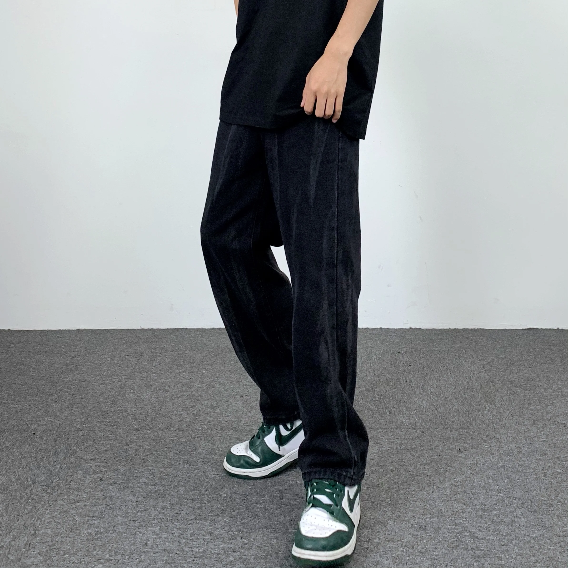 Men's Jeans Retro Tie Dye Straight Pants Loose Jeans Unisex Denim Trousers Y2k Pants Wide Leg Pants Women's Pants Streetwear Men