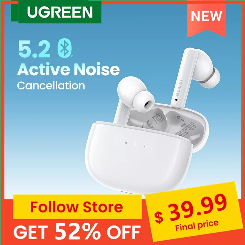 

Беспроводные TWS наушники Bluetooth 5,2, активное шумоподавление, Внутриканальные наушники-вкладыши