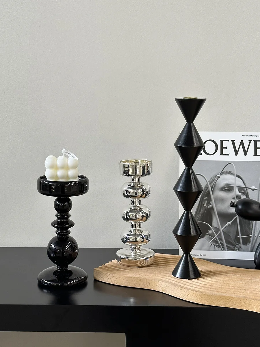 Винтажные скандинавские подсвечники для ароматерапии из Букового дерева/стекла