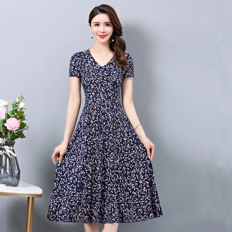 2022 Summer Women casual Dresses Middle 