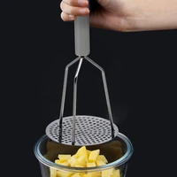 household stainless steel potato press with handle stainless steel masher kitchen mash tool