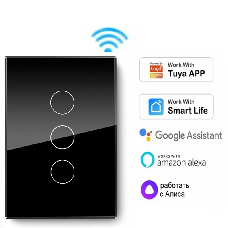 

Wifi switch Network connection wireless remote Tuya App Alexa Google AC110V 220V Light switches Control