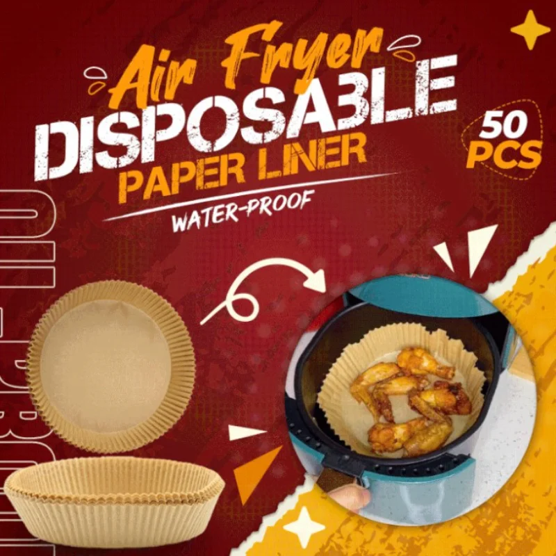 

50/100 Pcs 16/20cm Air Fryer Disposable Paper Liner Non-Stick Mat Parchment Wood Pulp Steamer Round Paper Liner Dropshipping New