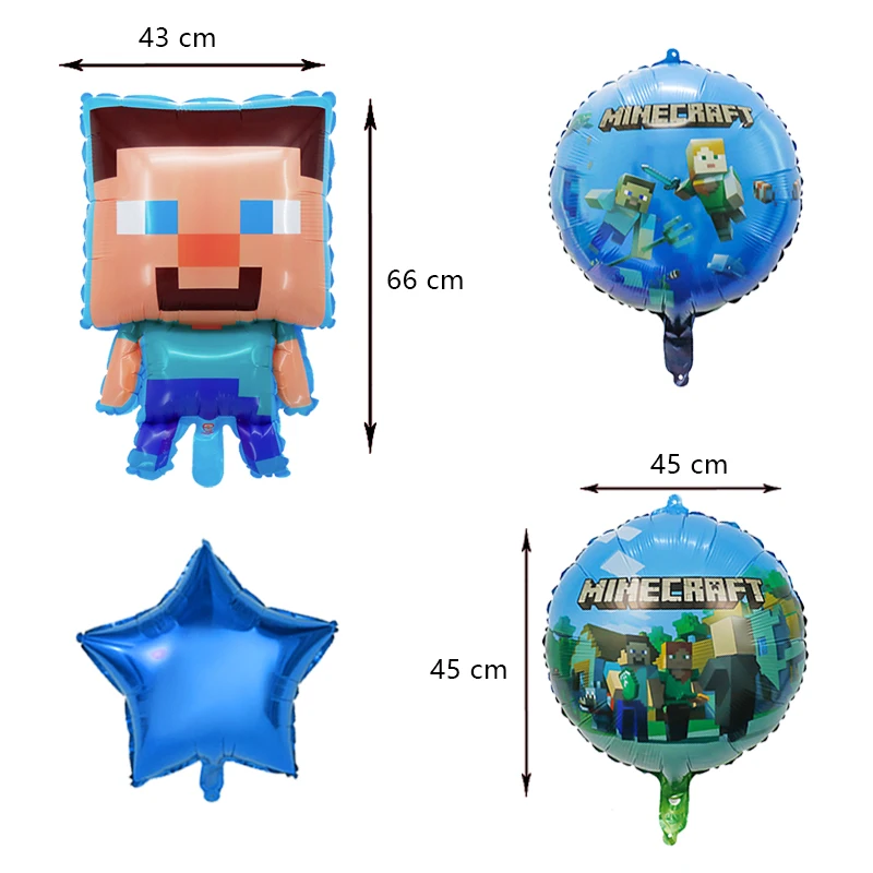 Minecraft украшение для дня рождения Steve латексный воздушный шар из алюминиевой