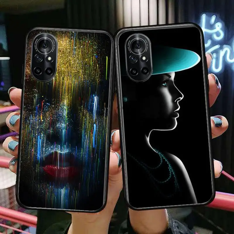

HD-luxury car grimace delicate print Clear Phone Case For Huawei Honor 20 10 9 8A 7 5T X Pro Lite 5G Black Etui Coque Hoesjes