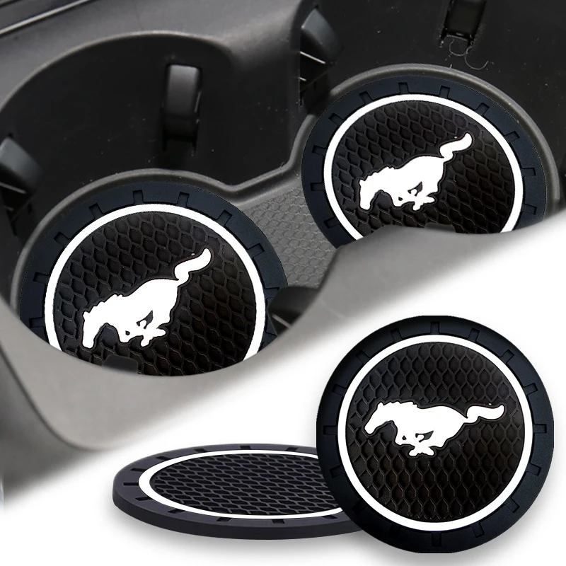 

PVC Car Cup Holder Coasters Anti Slip Cup Mats for Mustang Zapatillas Miniatura Gt Shelby 2005 2015 Mujer 2012 Goods Accessories