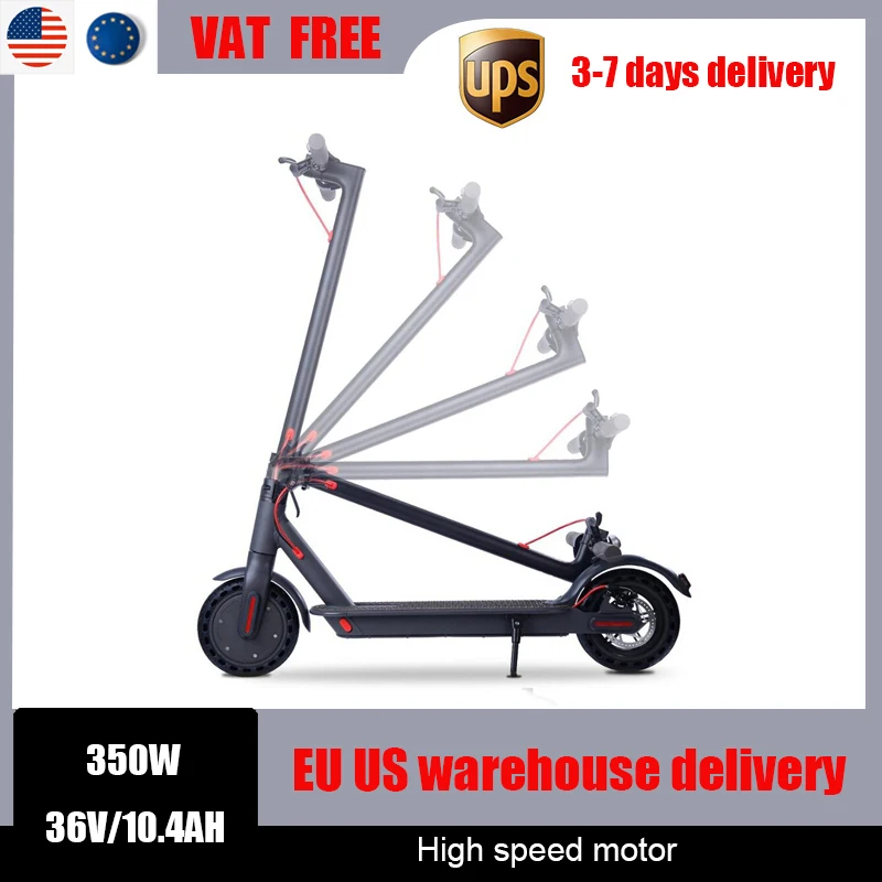 

US EU Stock 8.5inch Adult Folding Electric Scooter 350W Waterproof Motor36V10.4AH Lithium Battery Bluetooth APP Electric Scooter