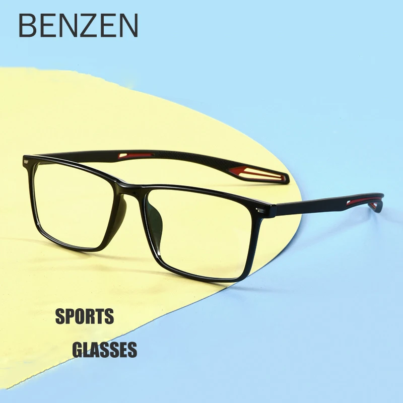 

BENZEN ультра-светильник по рецепту спортивные очки оправа Нескользящая Гибкая квадратная баскетбольная оптическая оправа для очков для близ...