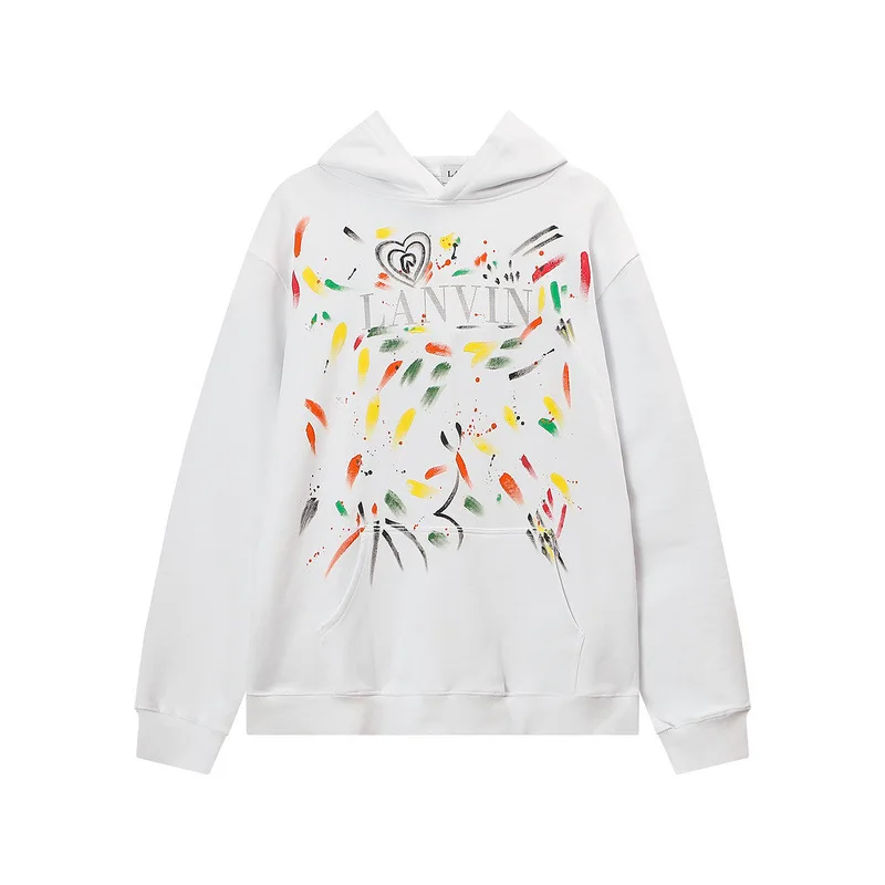 

Lan and Vin Vintage Boys Girls Graffiti Painting Hooded Sweatshirt Long Sleeve Hip Hop Clothes Spring Terry Men Women Sweatshirt