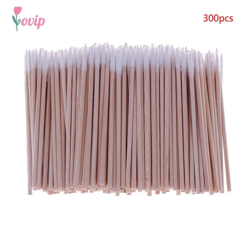 

300 шт., ватные палочки с деревянной ручкой и заостренным кончиком