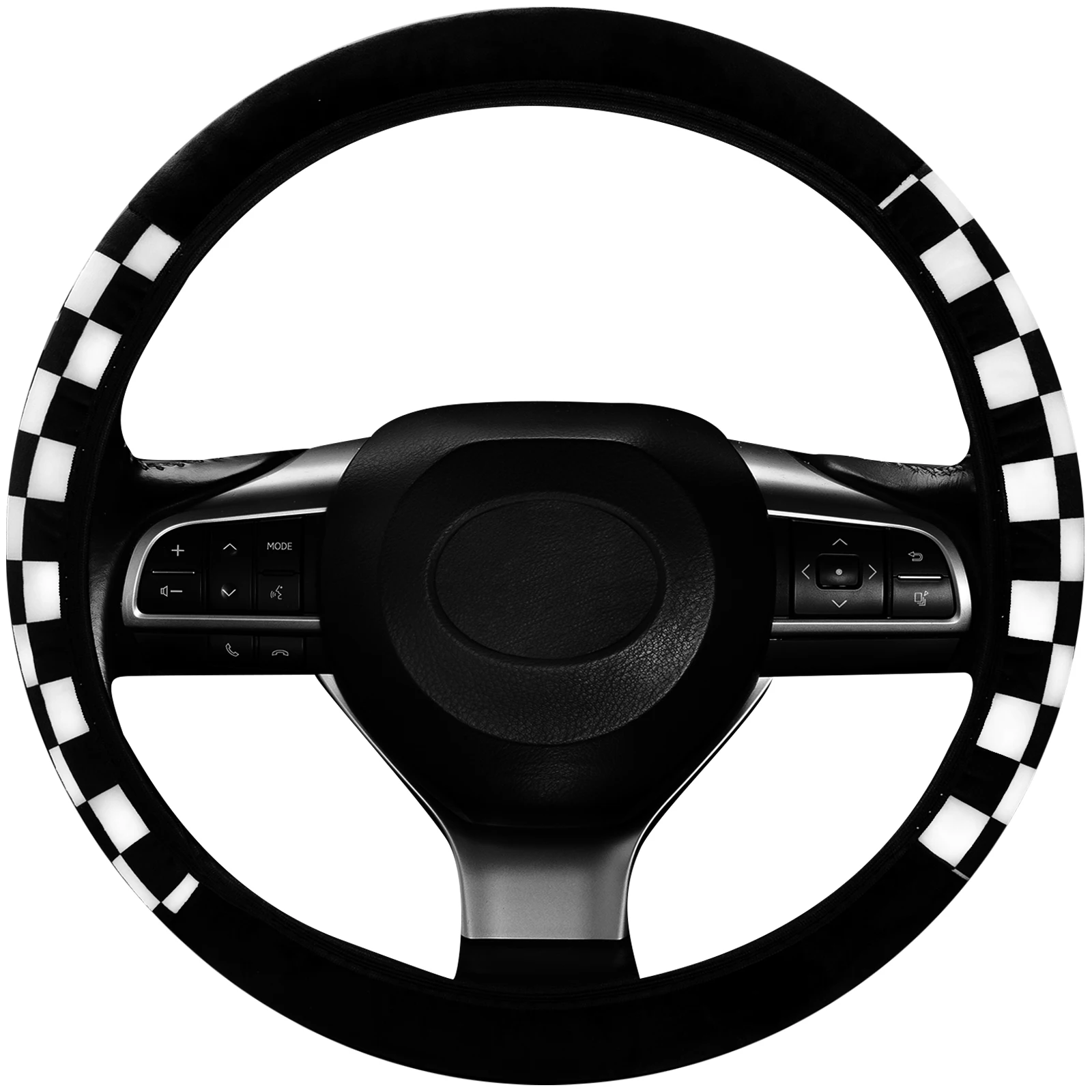 Car Steering Wheel Cover Trim Protector Glove Non Slip Anti-slip Warm Fluffy Fuzzy Velour Furry Plush Auto Interior Accessories images - 6