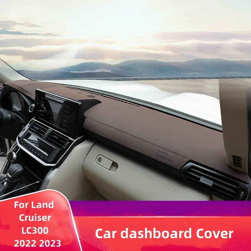 Чехол для приборной панели автомобиля Toyota Land Cruiser LC300 2022 2023 Матовый кожаный