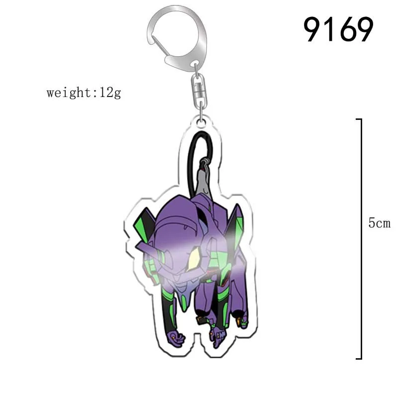 Anime EVA Keychain for Women Men Accessories Fashion Cute Bag Pendant Holder Key Chain Ring Acrylic Cartoon Friends Jewelry Gift images - 6