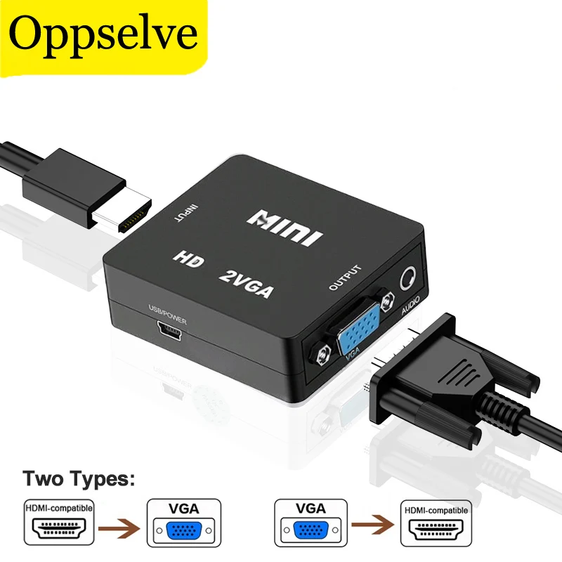 

Адаптер Mini HDMI-совместимый с VGA для PS3 PS4 XBOX STB ПК ноутбука HDTV проектор DVD переключатель 1080P Full HD видео конвертер коробка