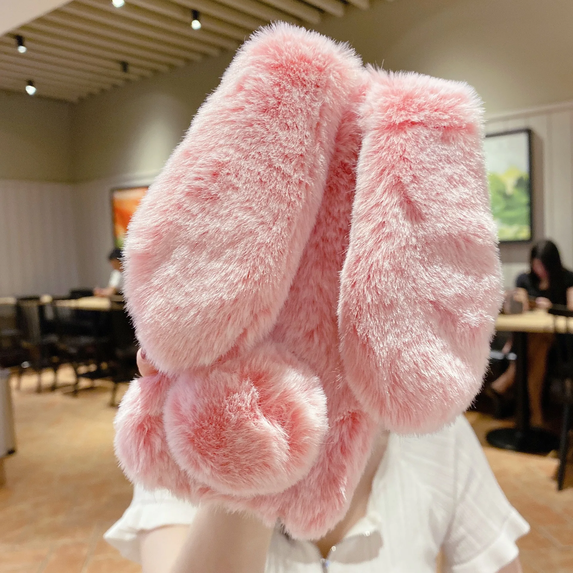 

Cute Hairy Rabbit Animal Phone Case For iPhone 14 13 Pro Max 12 Mini 11 Pro Max X XS MAX XR 7 8 Plus Soft Luxury Plush Cover