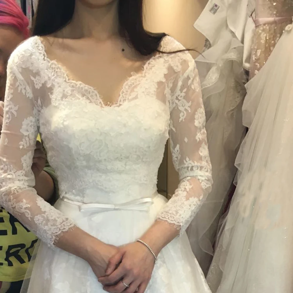 Свадебный болеро с тремя четвертями длины рукава, V-образным вырезом, кружевным украшением, белым пиджаком-жакетом для вечеринки, выпускного вечера или дешевый свадебный оберег.