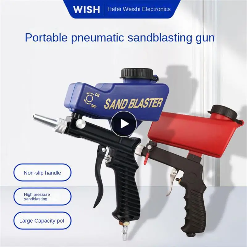 

Pneumatic Sandblasting Handheld Gravity Sandblasting Gun 600ml Independent Shell Upper Pot Spray Paint Gun Sandblasting Tools