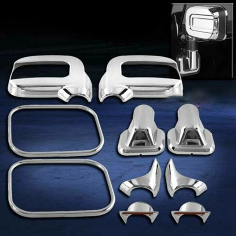 

10PCS Mirror Cover Door Trims Rearview Turn Siganl Cap Fit For HUMMER H2 SUV SUT 06-09