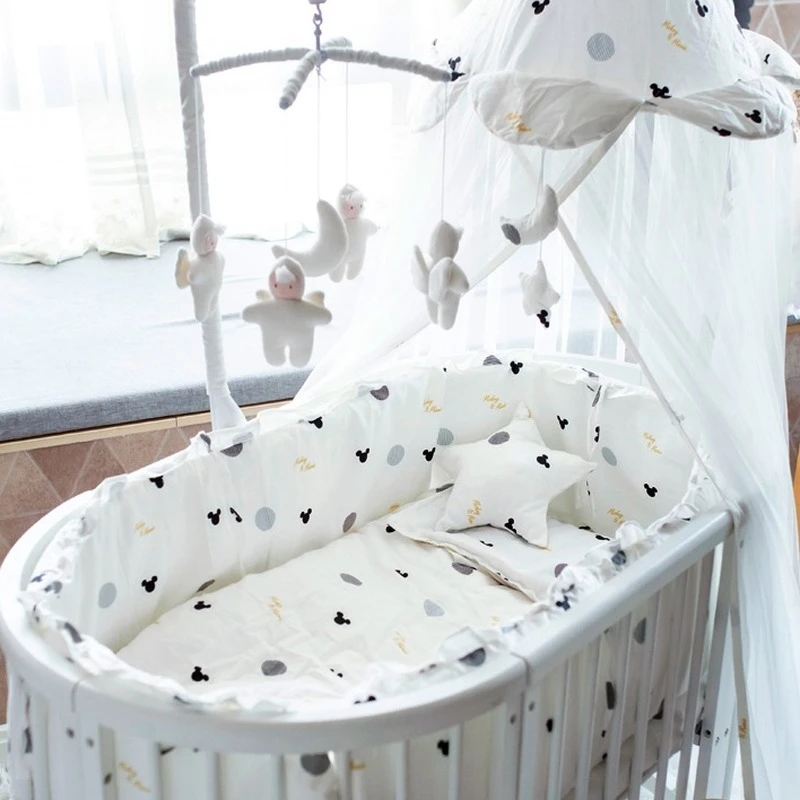 Pure Cotton Baby Round Bed Oval Bed Pure Cotton Bed Product Bed Circumference Kit Baby Bed Product 120*65cm Bed Circumference