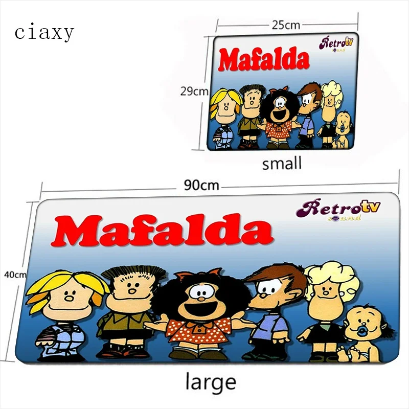 

Коврик для мыши Mafalda Xxl, игровые аксессуары для ноутбука, коврик для клавиатуры, нескользящий Настольный защитный коврик, розовый симпатичны...