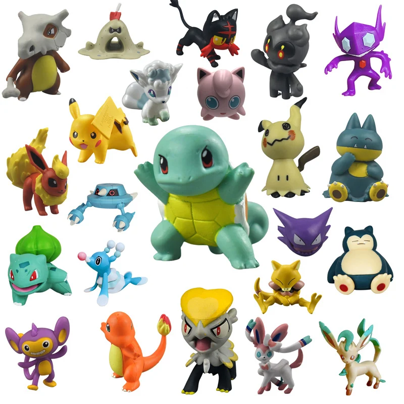 

3-7cm Pokemon Action Figure Toys Mini Figures Model Toy Pikachu Charmander Bulbasaur Eevee Litten Anime Kids Doll Birthday Gifts