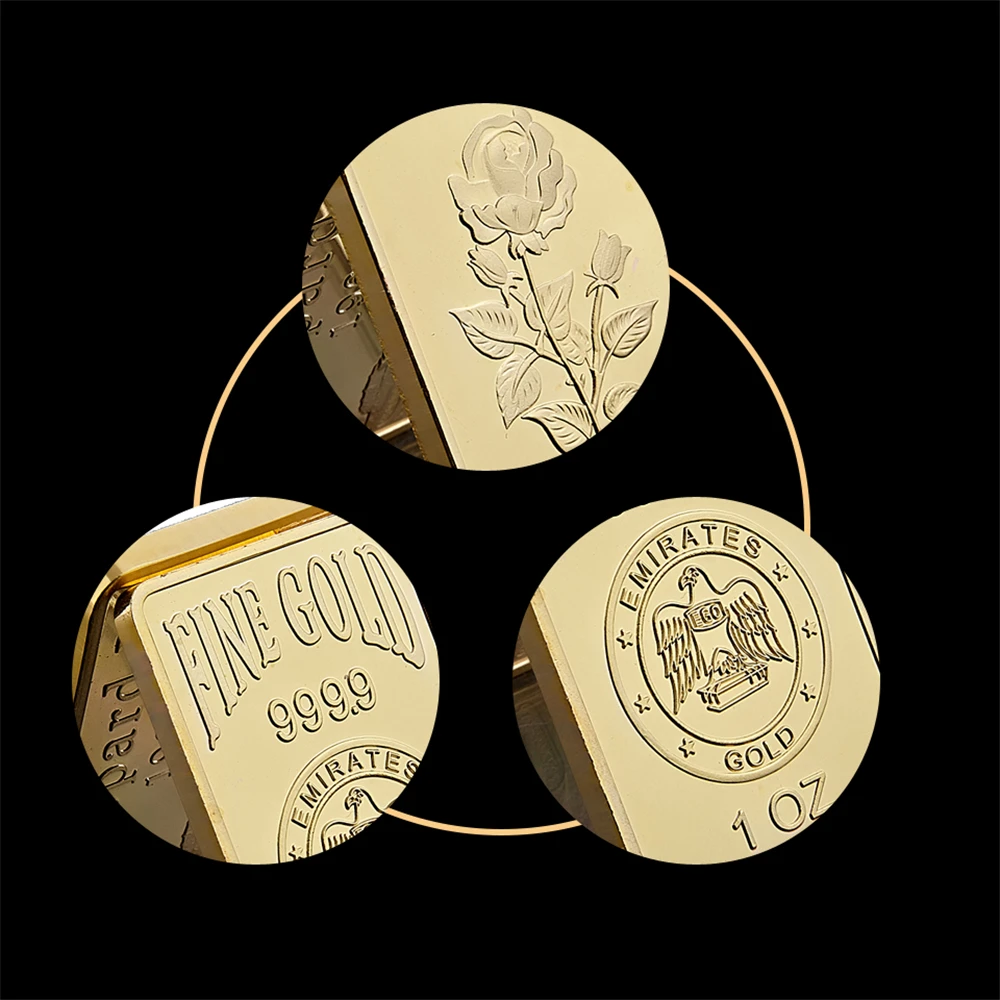 Копия золотого стержня 1 унция орлиный блок фотография розы коллекционные