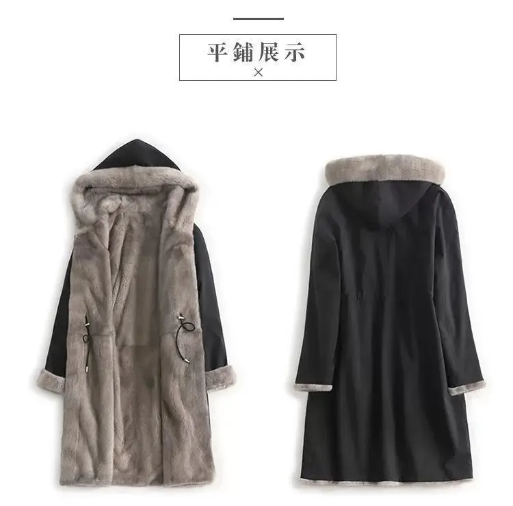 Nick Suit Women's Mink Fur Liner Mid-length Over-the-knee Mink Coat Whole Mink New Style Pie Overcome Fur Womens Fur Coat