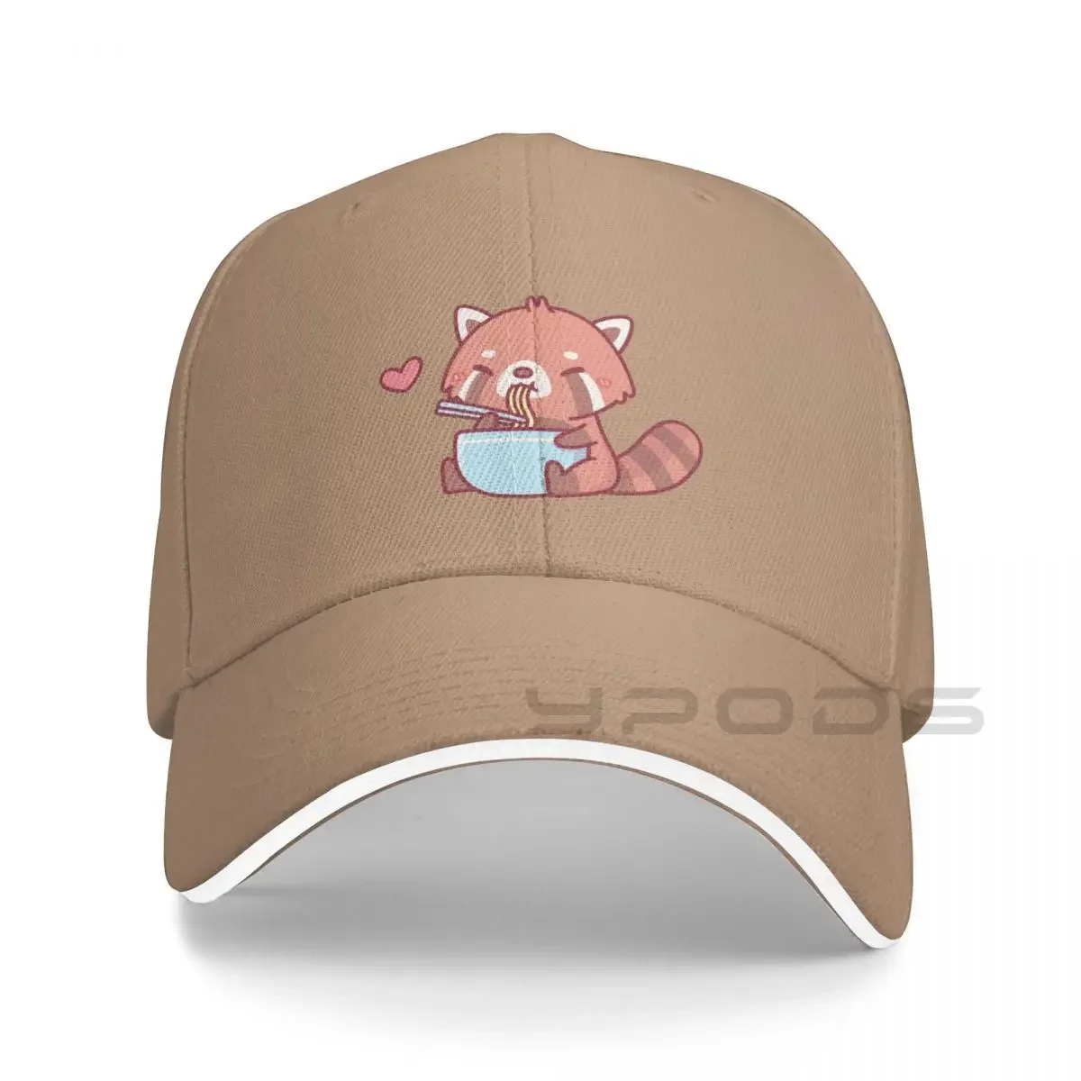 

2023 New Cute Little Red Panda Eating Ramen Bucket Hat Baseball Cap Cap Male Men's Hat Women's