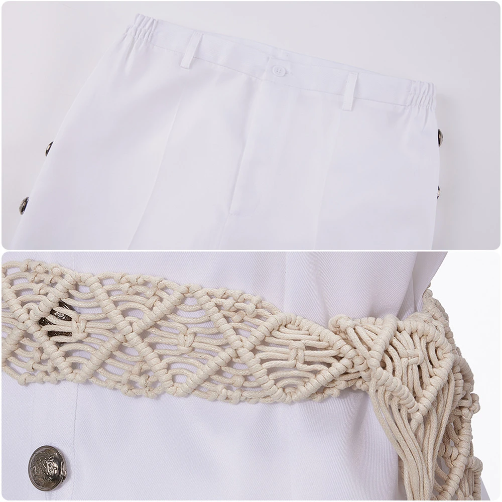 2022 Movie Elvis Presley Cosplay Costume White Uniform Top Pants Outfits Halloween Carnival Suit