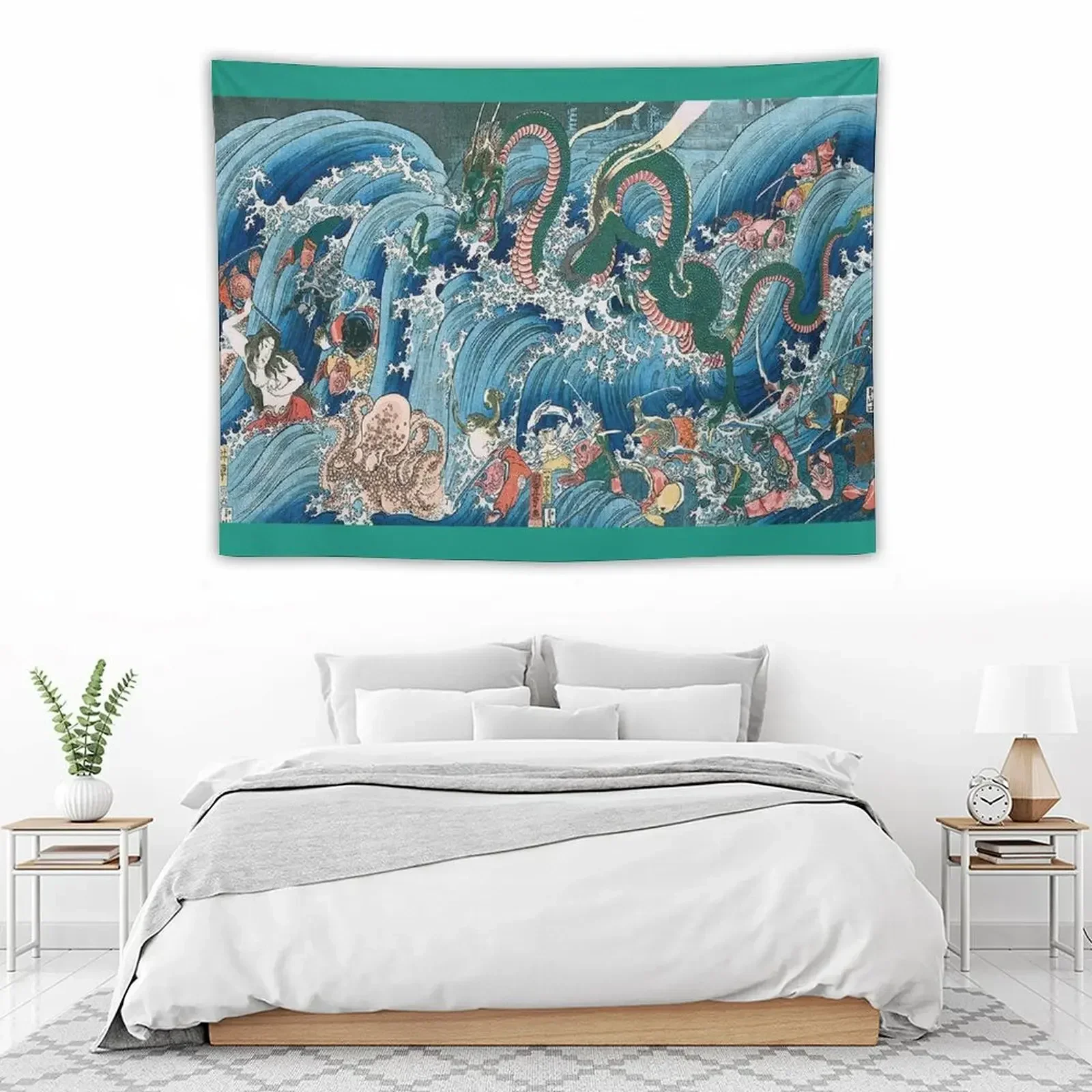 Японский принт Edo uikyo-e по дереву: Tamatoro-Hime at the Dragon Palace от Утагава Куниё гобелен