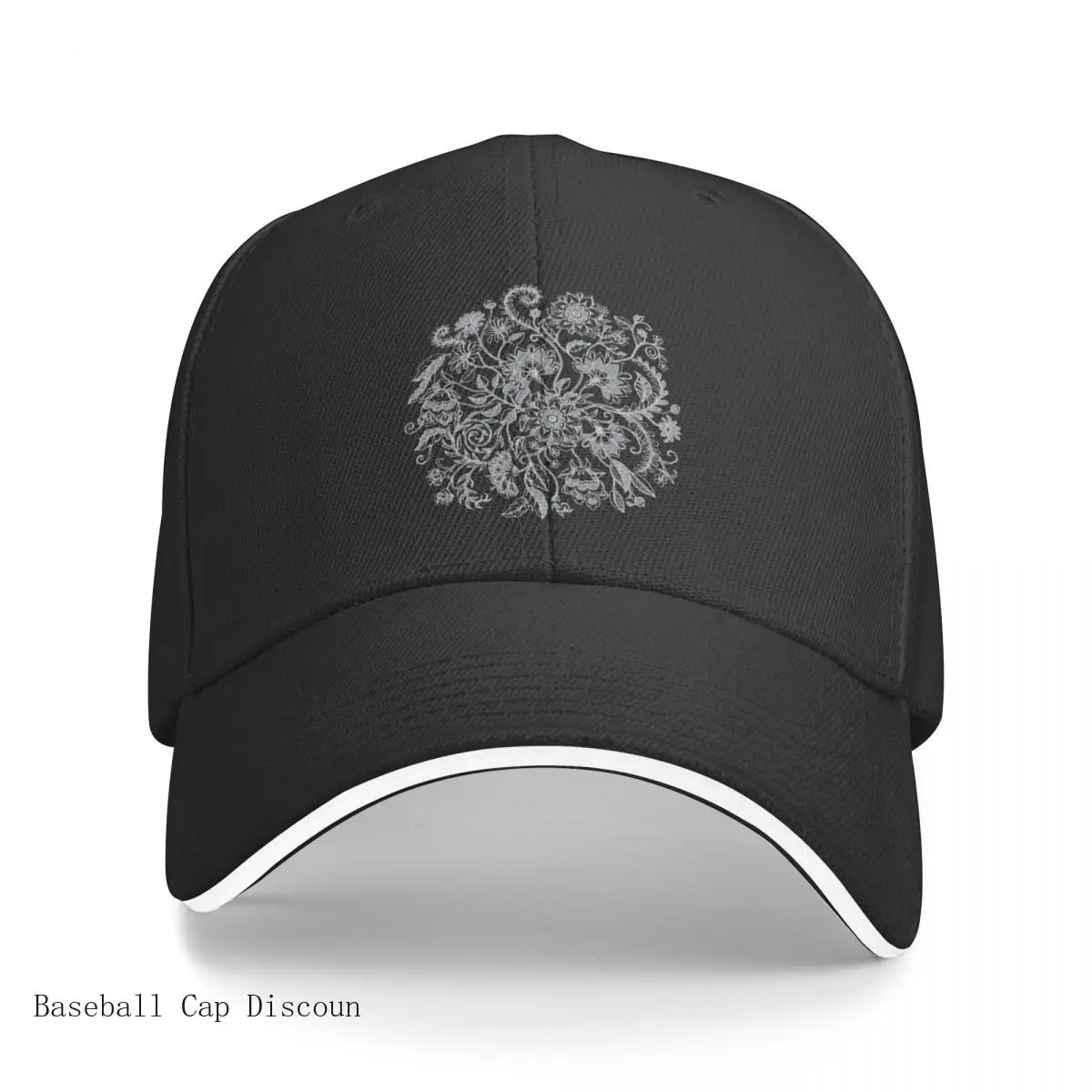 

Best Jacobean-Inspired Light on Dark Grey Floral Doodle Baseball Cap Golf Hat Man summer hats Women's Golf Clothing Men's