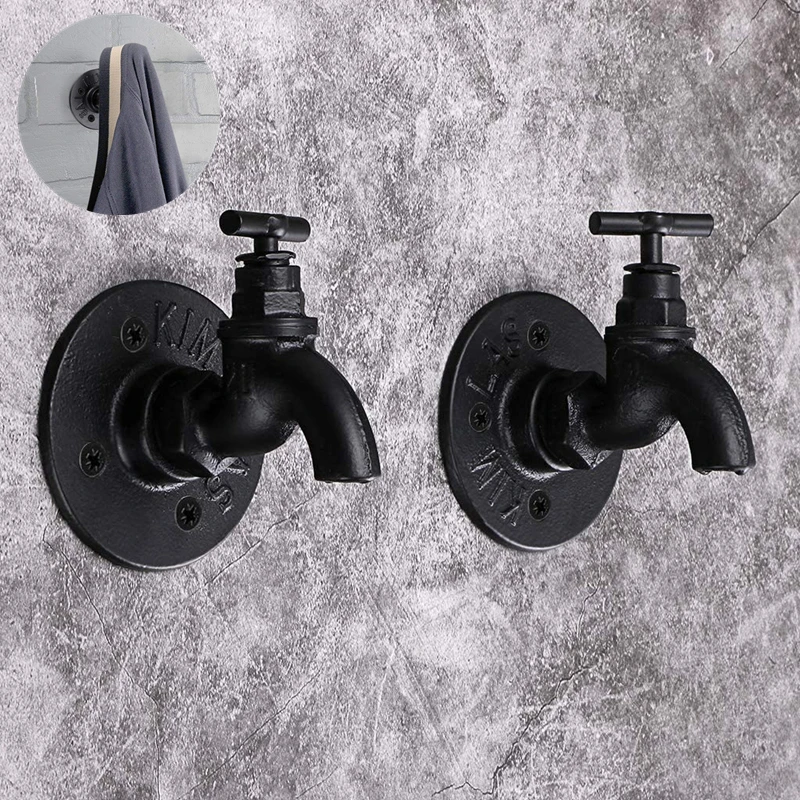 

Pipe Faucet Pipe Wrought Coat Creative Industrial Rack Water 1pc Hanger Clothes Iron Hook Rack Retro Hat