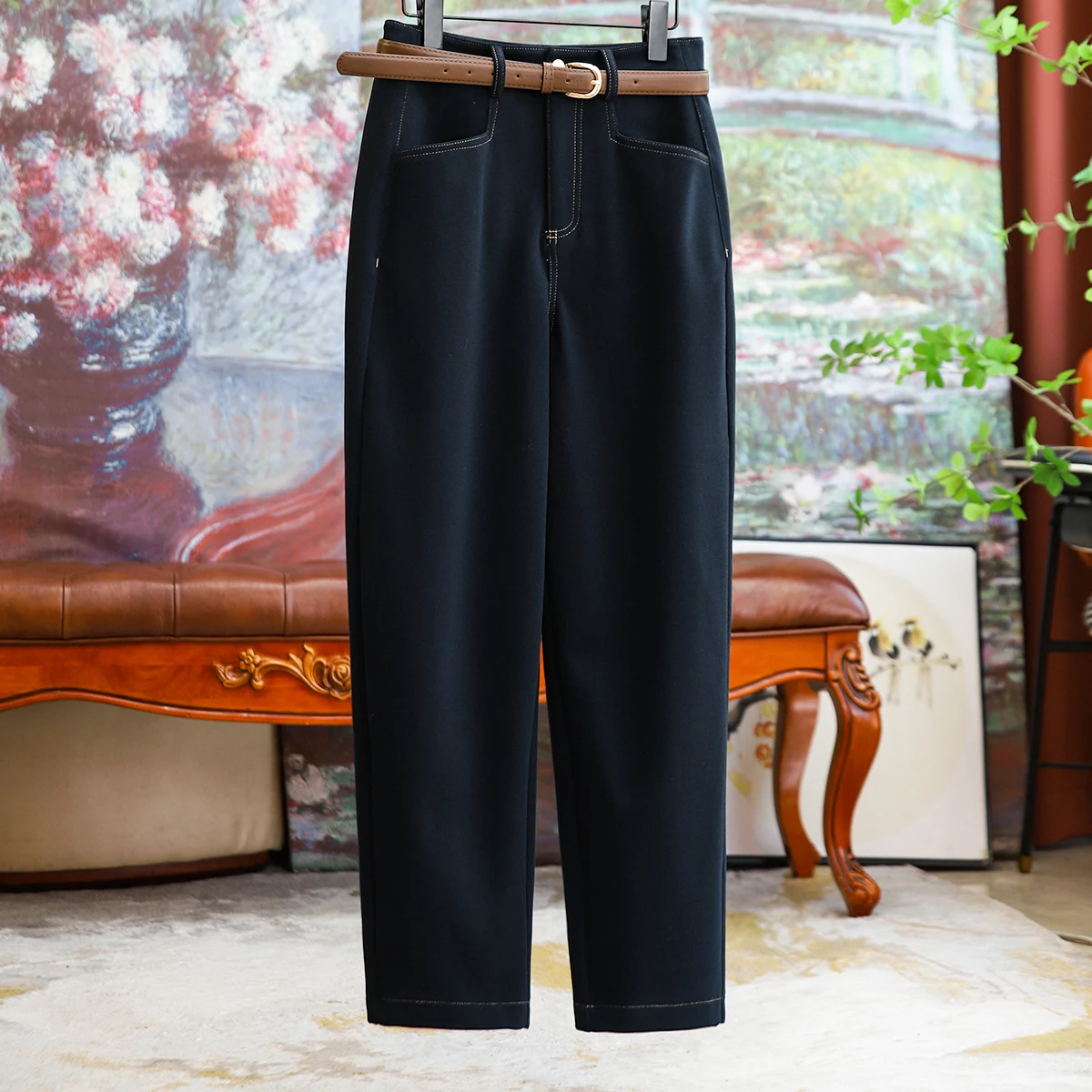 

Универсальные модные прямые повседневные брюки для женщин на работу, зима 2023, Новые облегающие брюки, элегантная женская одежда