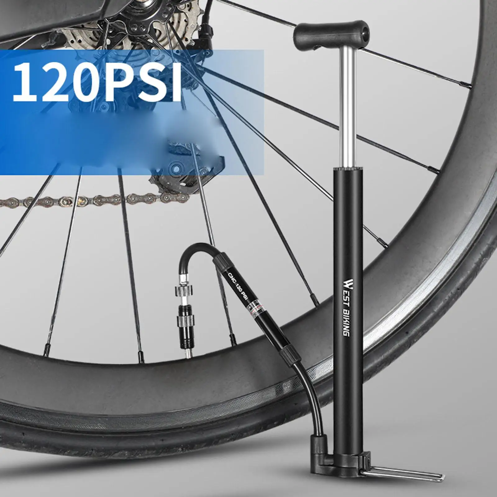 

Напольный насос высокого давления, совместим с универсальным клапаном Presta и Schrader, для горных велосипедов, велосипедных колес, дорожного вел...