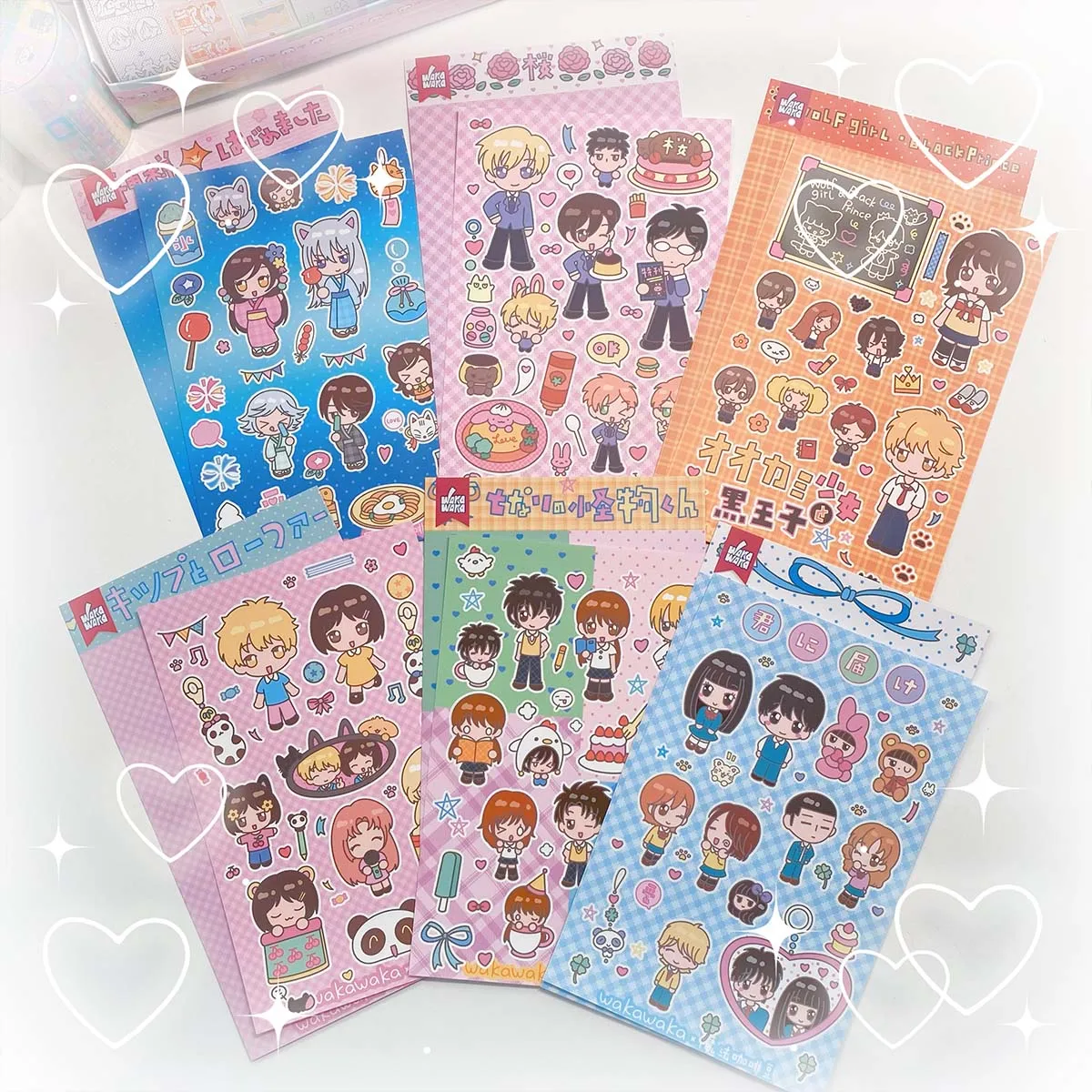 WAKAWAKA 6 шт. кавайные наклейки с персонажами для скрапбукинга пятью галстуками