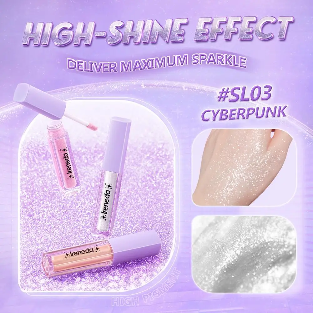 

Glitter Liquid Eyeshadow Shimmer Waterproof Shiny Metallic Makeup Cosmetic Longlasting Pigment Diamond High Eyeliner Eye D7Q9