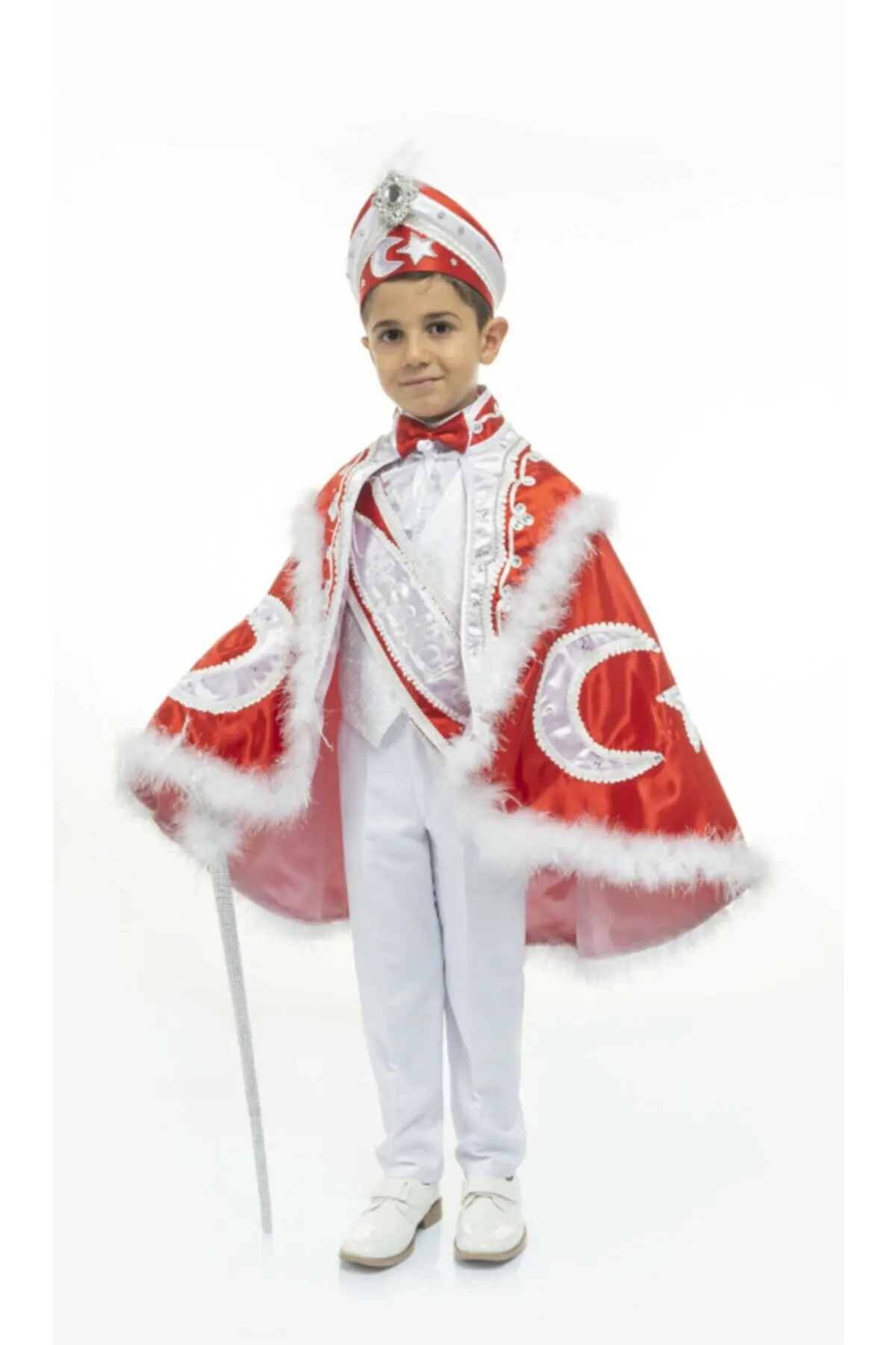

New 2022 Moon Star Turkish Flag Cape Circumcision Gown A-043 Muslim Children 'S Clothes
