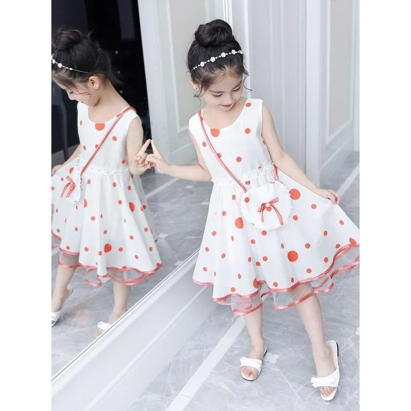 

Summer Girls' Casual Dress New Korean Version Girl Skirt Western Style Children's Princess Skirt Fashion Little Girl Skirt