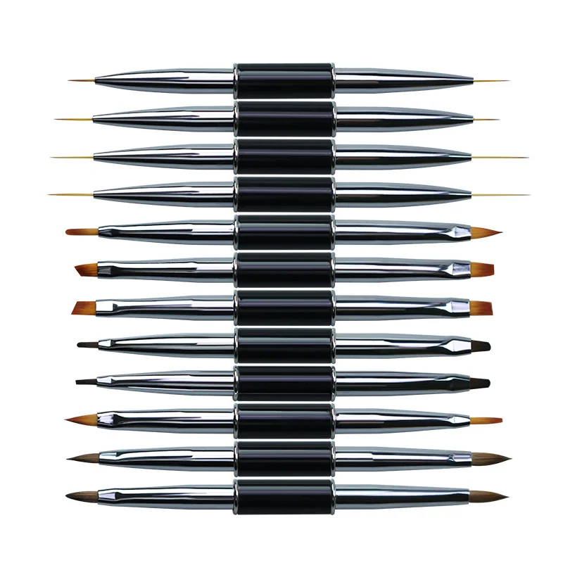 Двусторонняя кисть для наращивания ногтей 12 видов |