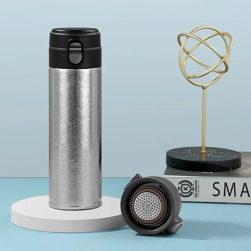 Портативный термос для заваривания чая с запорной крышкой из чистого титана