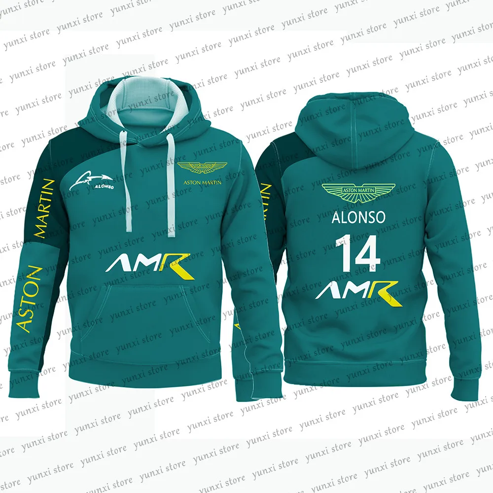 

2023 F1 Aston Martin Team's New Formula One Creative Fashion Pullover Sweatshirt Green 14 18 Driver Asolon Racing Apparel