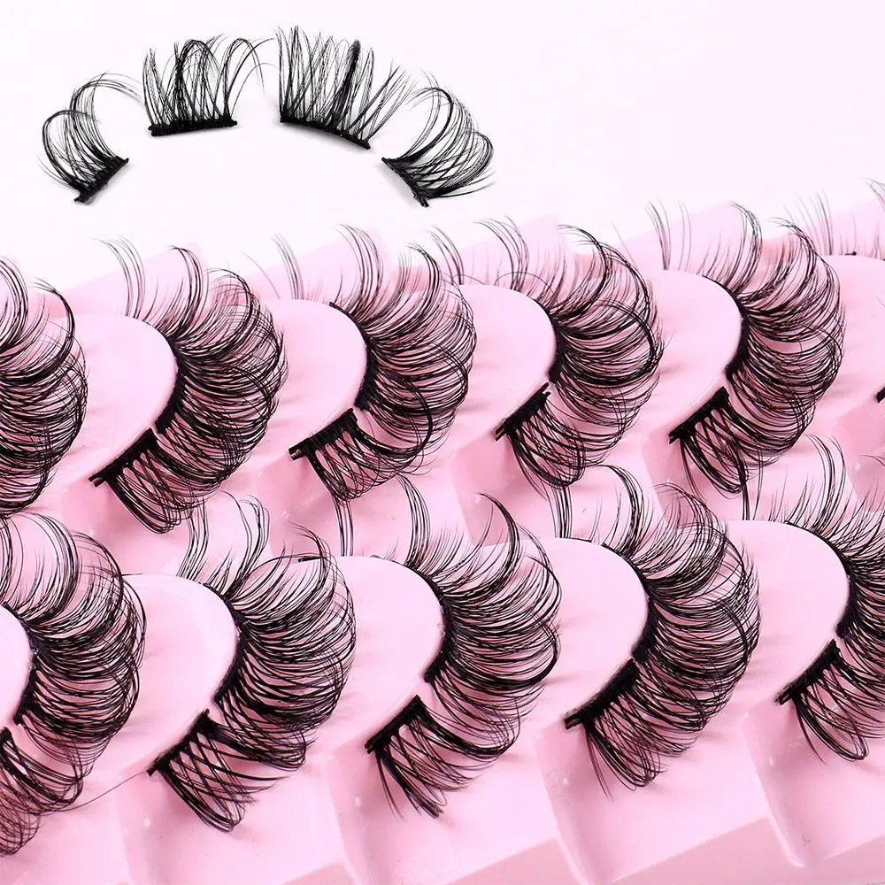 

10 Pairs 3D Natural Look Wispy False Eyelashes Look Like Extensions lash clusters wispy Individual Lashes Cluster Lashes
