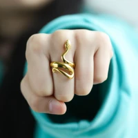 simple fine snake shaped ring for women stainless steel jewelry gift for girls gold silver color vintage gothic aesthetic