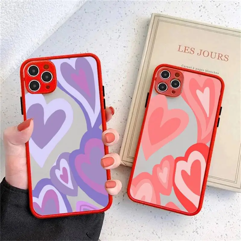 

Heart Circle Latte Love Coffee Twisted Phone Case matte transparent For iphone 11 12 13 6 s 7 8 plus mini x xs xr pro max