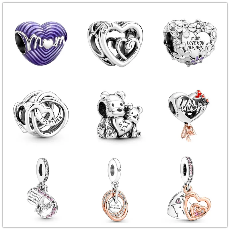 

2022 New Mother's Day Collection Charm 925 Sterling Silver Women's Jewelry Love Mom Pendant Charms Beads Fit DIY Bracelets Gift