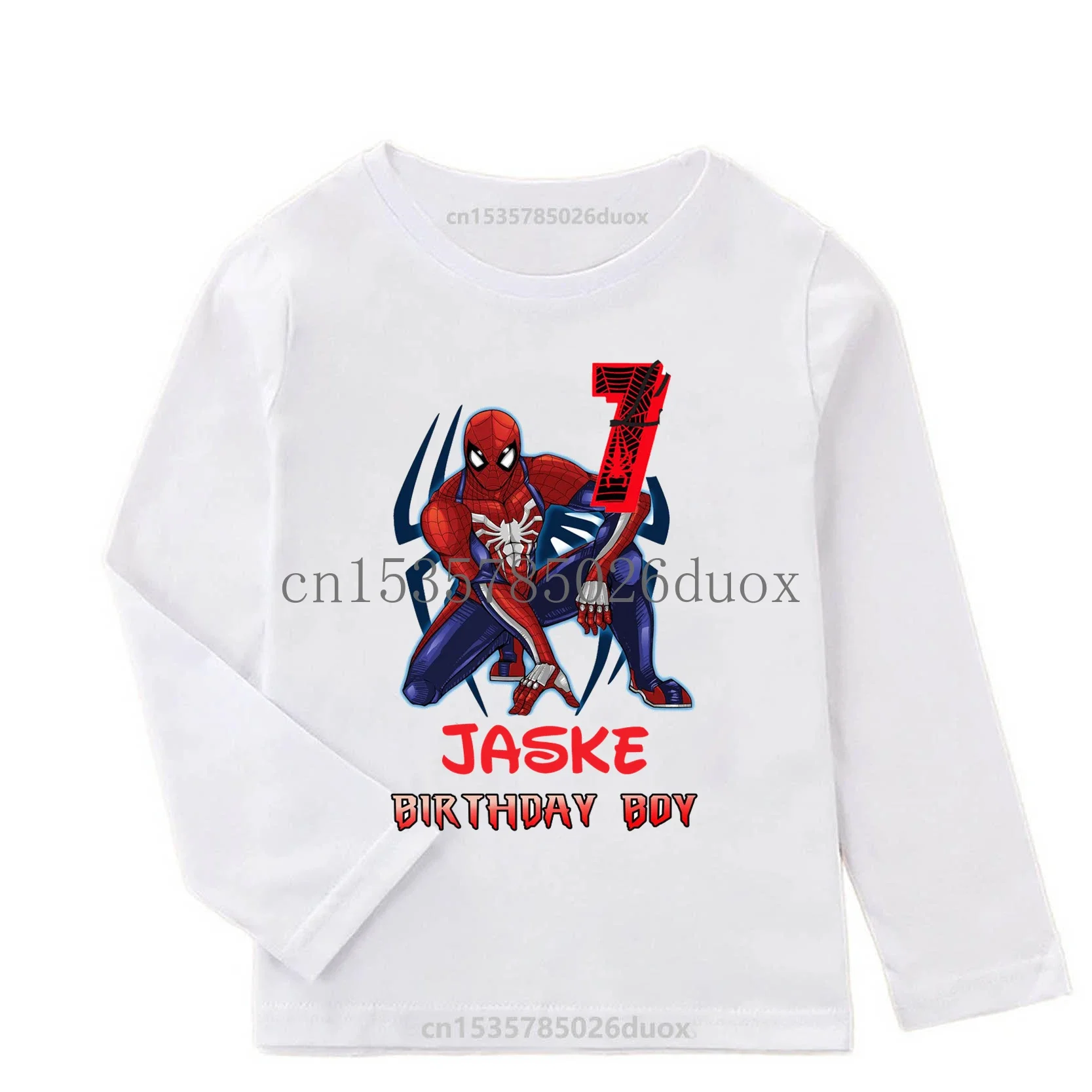 Детская одежда для дня рождения с индивидуальным именем Человек-паук весна-осень