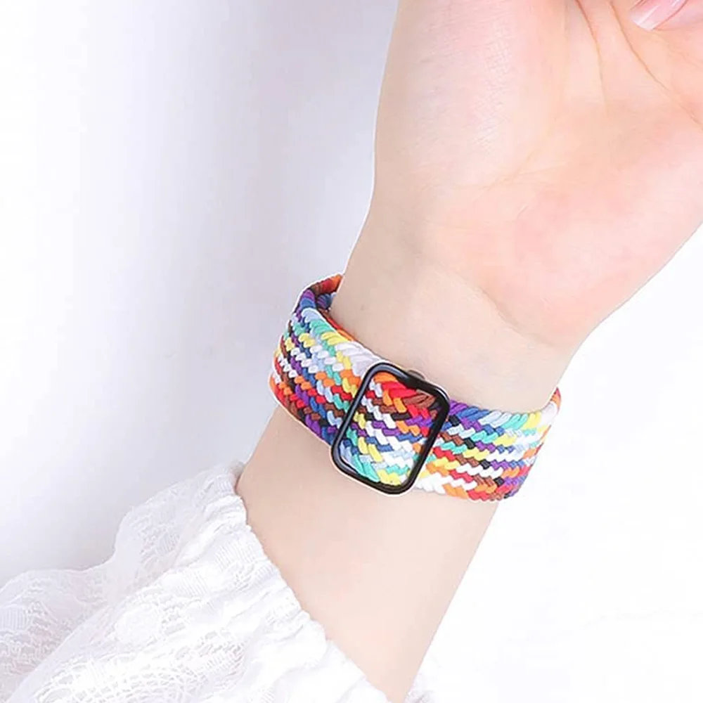 Nylon loop strap for Apple watch band 45mm 41mm 44mm 40mm 42mm 49mm Elastic Bracelet iWatch Ultra 49 mm 44 45 Series 5 6 7 SE 8