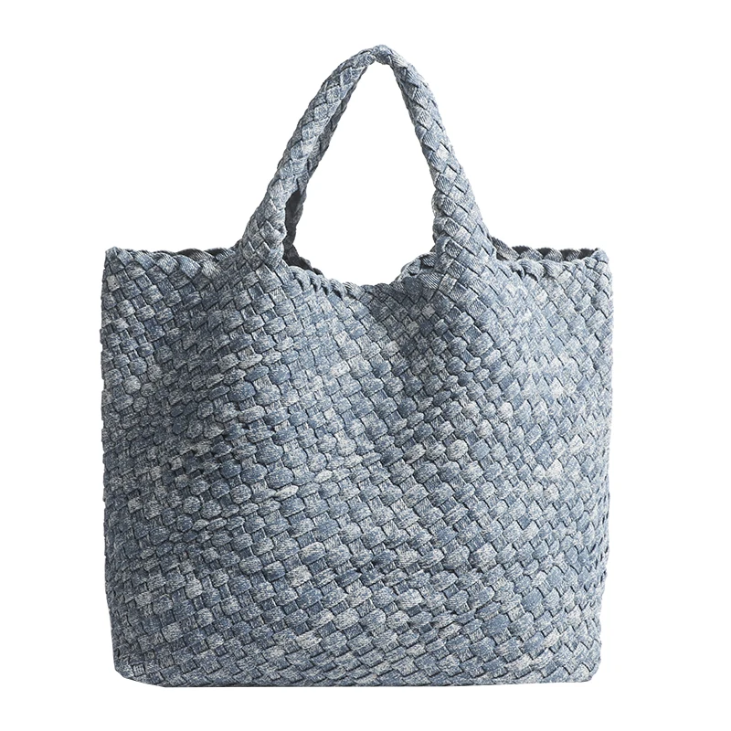 Ручная плетеная красивая сумка из потертого денима Повседневная через плечо