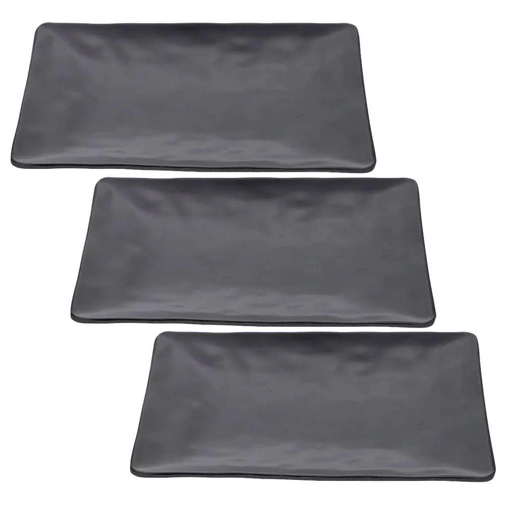 

3 Pcs Melamine Sushi Tray Decorative Display Plate Serving Fruit Dessert Sashimi Dinner Plates Ceramic Dishes Platter