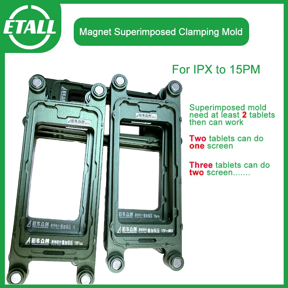 

Магнитная рамка, зажимная форма для iPhone 12 Mini 12 13 Pro Max 14 Plus 15 15PROMax, инструмент для ремонта кронштейна ЖК-экрана